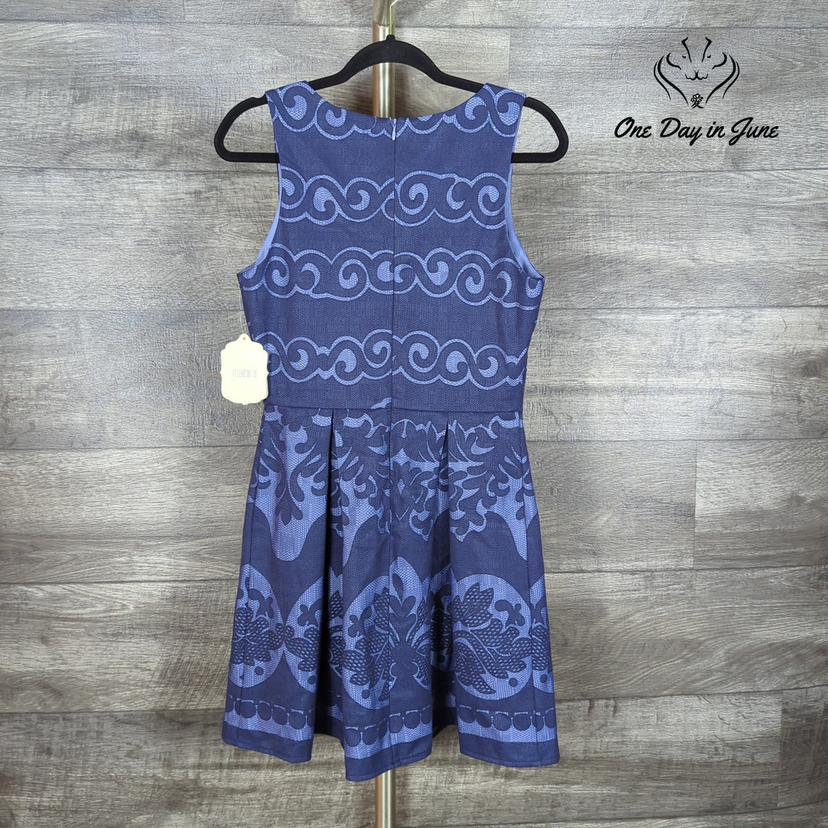 Altar'd State Fit & Flare Sleeveless Dress Navy Blue Floral NWT Size M