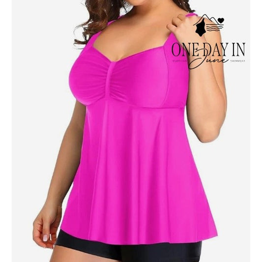 Aqua Eve Plus Size Boyshort Tankini Swimsuit Size 16W