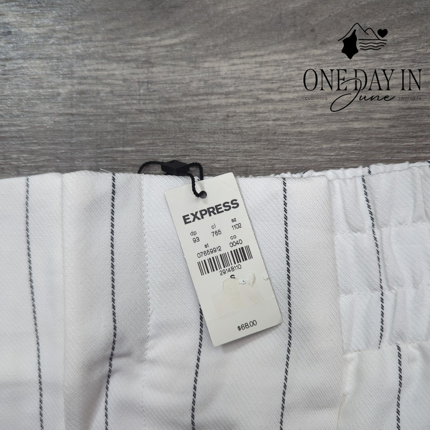 Express Comfort Waist Striped Linen Mini Skirt Size S