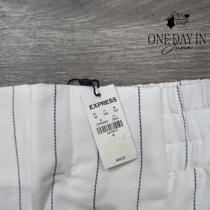 Express Comfort Waist Striped Linen Mini Skirt Size S