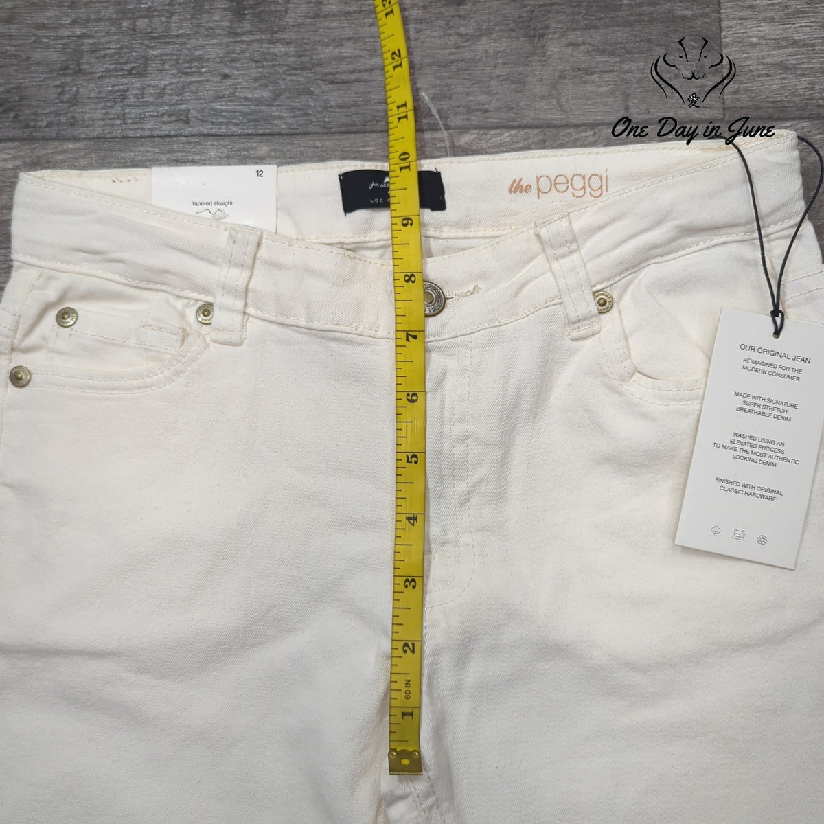 7 For All Mankind Girls The Peggi Tapered Straight Jeans Cream NWT Size 12