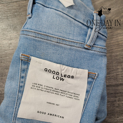 Good American Good Legs Low Crop Distressed Skinny Jeans NWT Size 0 (25)