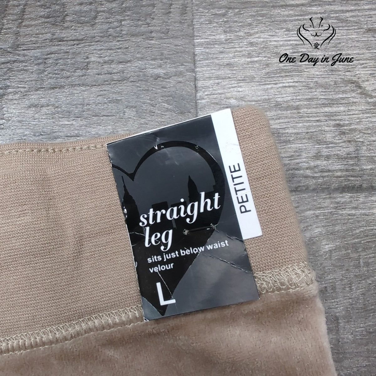 New York & Company Petite Velour Straight Leg Pants Beige Drawstring NWT Size L