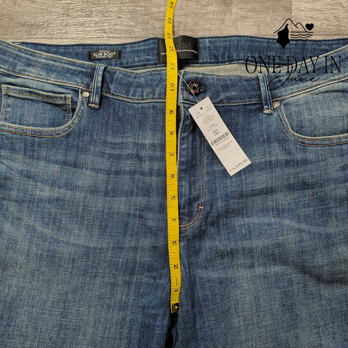 White House Black Market Market Mid Rise Slim Bootcut Jeans Blue NWT Size 18S