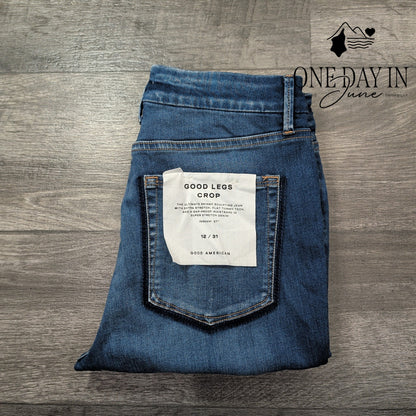 Good American Good Legs Crop Skinny Jeans Size 12