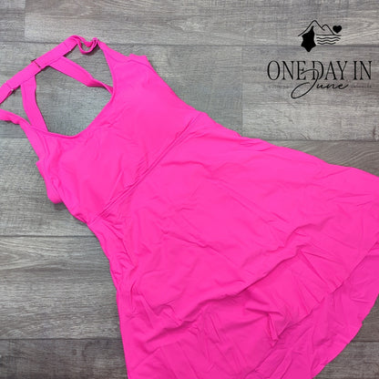 Aleumdr Square Neck Swimdress One Piece Swimsuit Size L