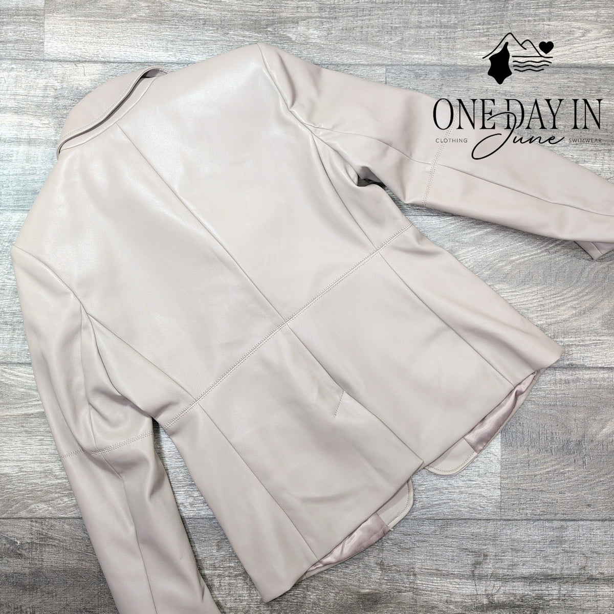 Banana Republic Vegan Faux Leather Blazer Petite Fresh Taupe NWT Size 4P