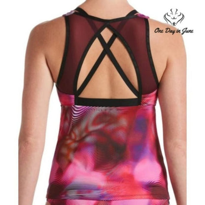 Nike Layered Crossback Tankini Top Size S