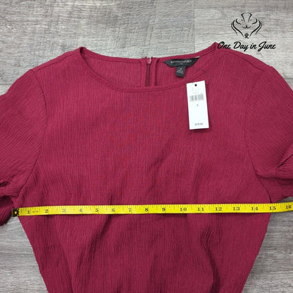 Banana Republic Mini Dress Berry Pink Ruffle Tie Waist NWT $79.99 Size 4