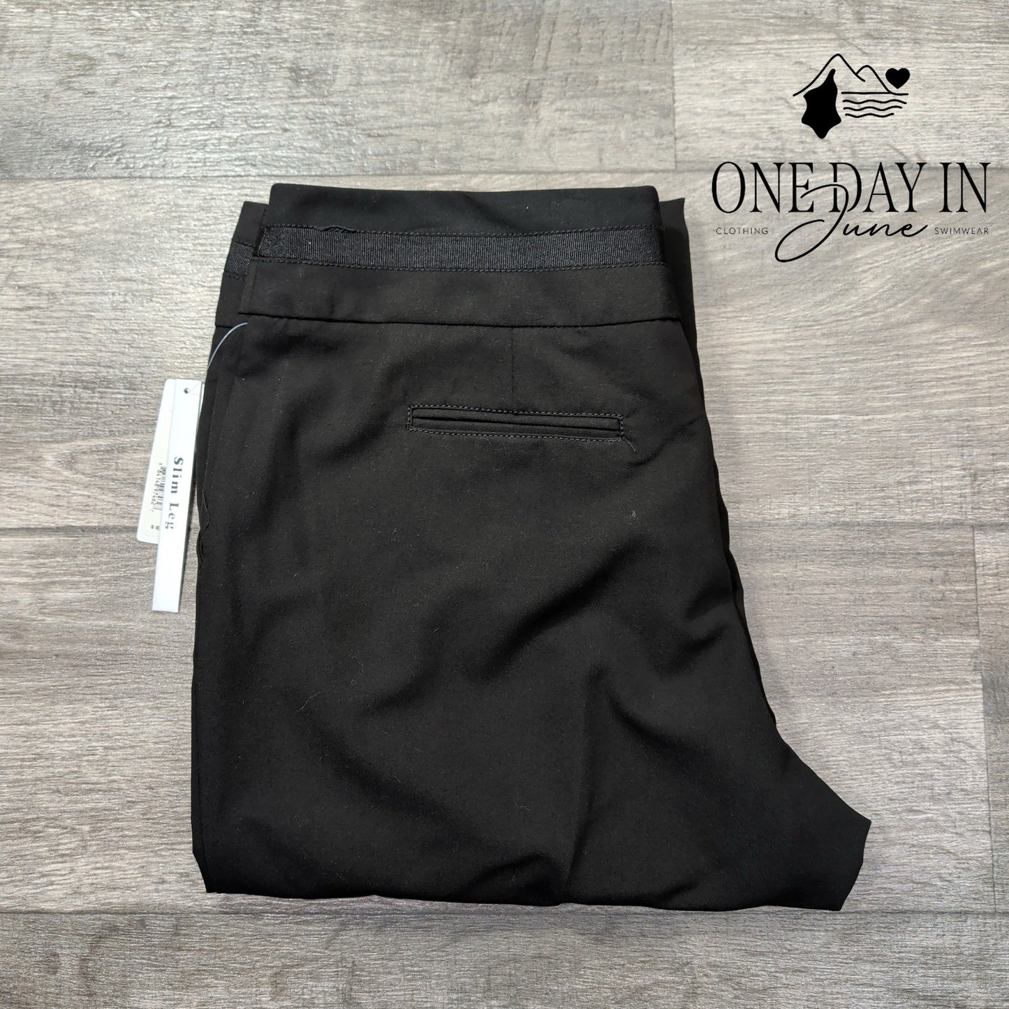 New Directions Slim Leg Dress Pants Black Stretch Career NWT $49 Size 16