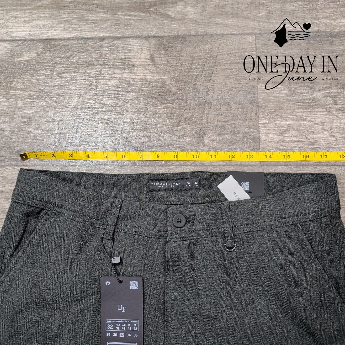 Denim & Flower City Pant Gray Bi Stretch Dress Trouser Pants NWT Size 32