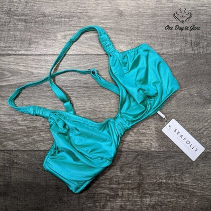 Seafolly Women's F Cup Halter Bikini Top Swimsuit Size 6