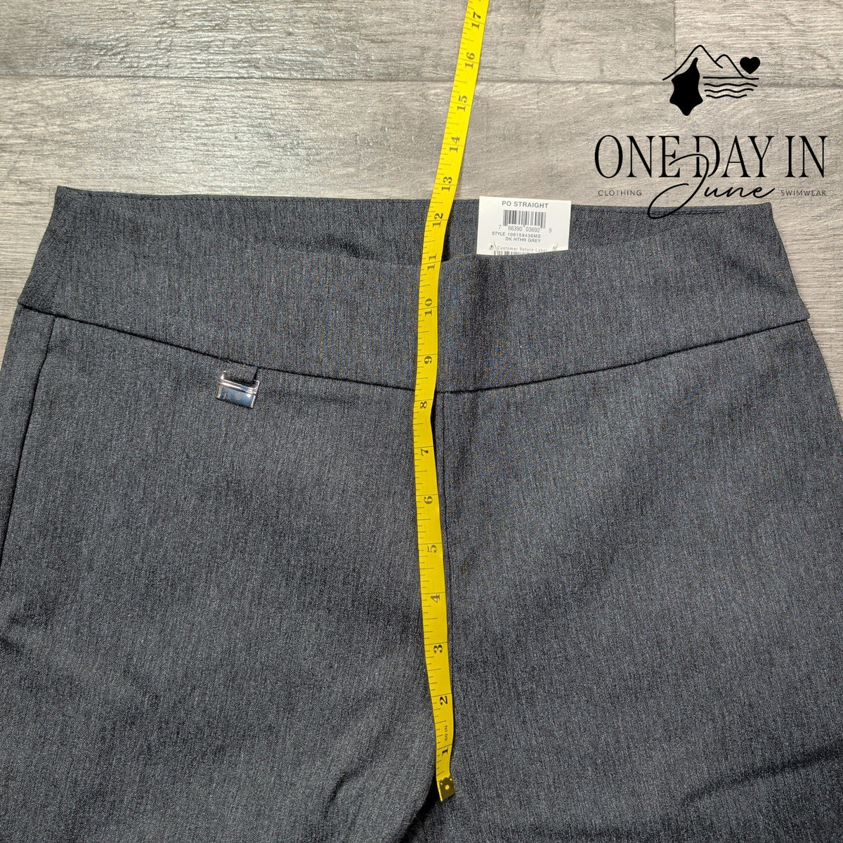 Alfani Tummy Control Straight Leg Dress Pants Dark Heather Gray NWT Size 10