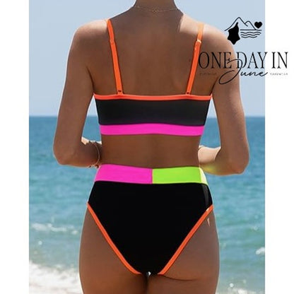 Hytensun V Wire Ribbed Bikini Swimsuit Size L