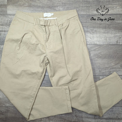 Topman Topman Men's Pleated Front Khaki Tan Chino Pants Size 34X32