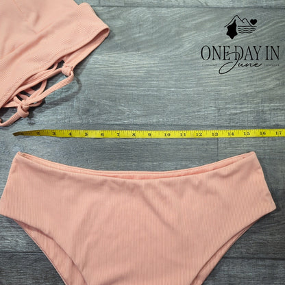 Zaful Ribbed High Waist Bikini Swimsuit Size XL