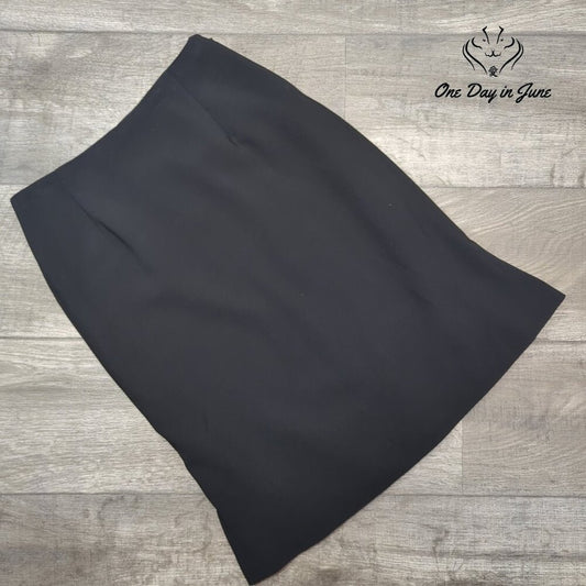 Talbots Vintage Petites Pencil Skirt Black Lined Career Workwear Size 4