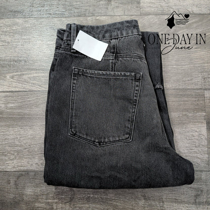 Good American Good 90s Baggy Jeans Black NWT Raw Seam $175 Size 10 (30)