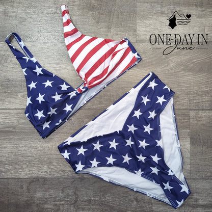 Charmo High Cut Knot Front Bikini Swimsuit Size XL