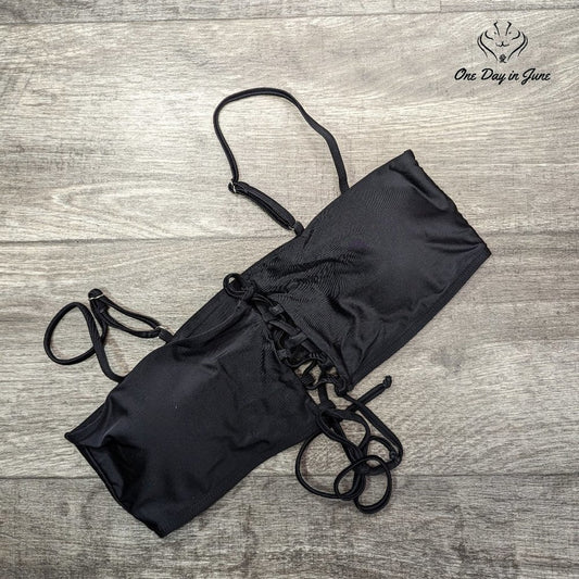 CharmLeaks Lace Up Front Bikini Top Size XL