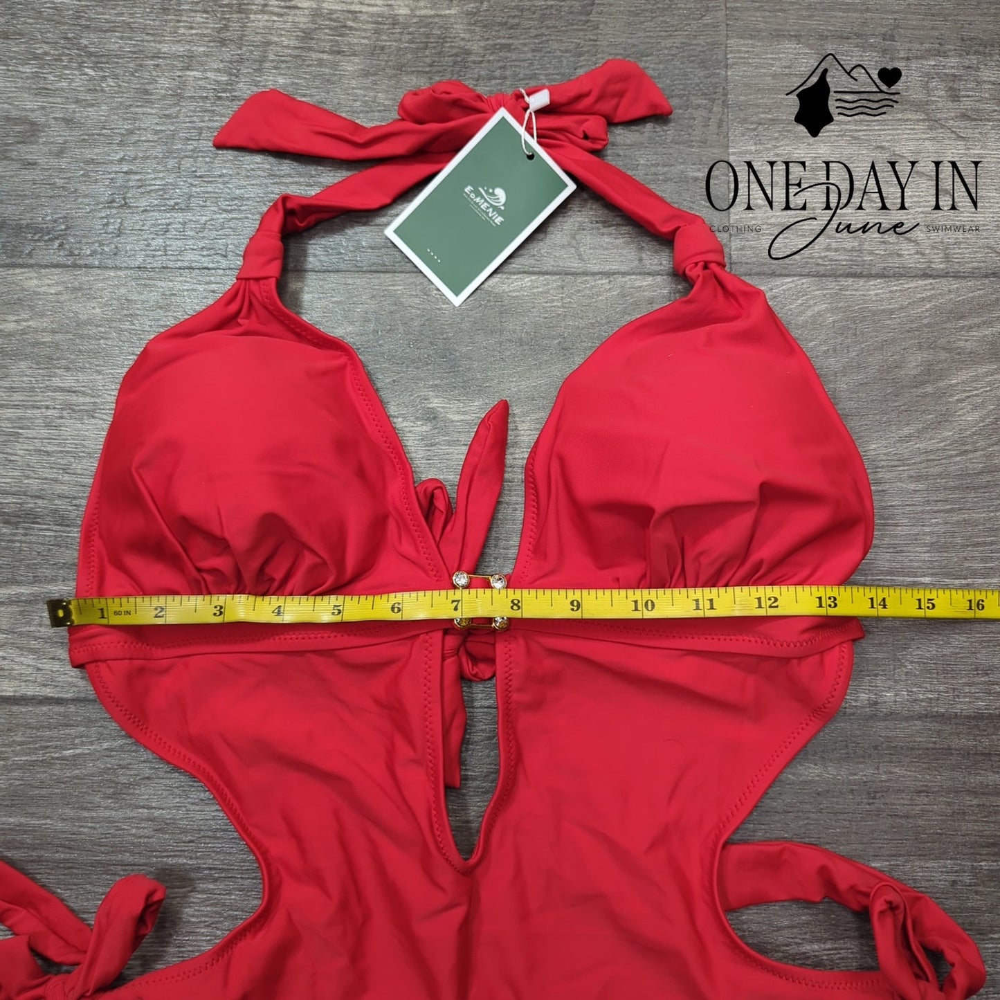 Eomenie Halter Cut Out Tie One Piece Swimsuit Size M