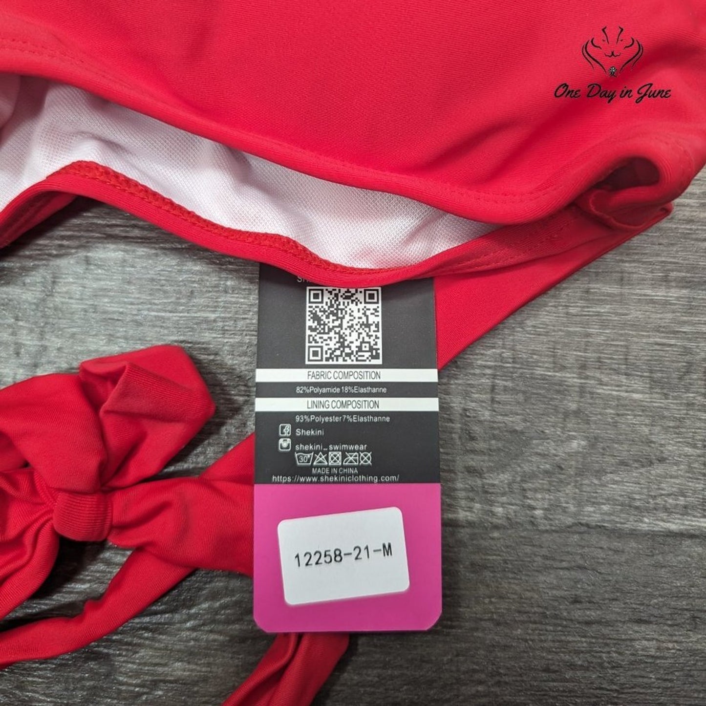 Shekini One Shoulder Bikini Swimsuit Size M