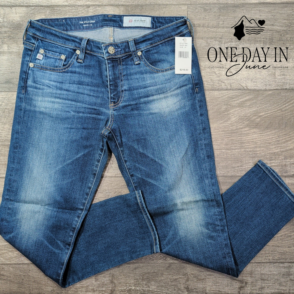AG Adriano Goldschmied The Stilt Crop Cigarette Jeans Blue NWT $215 Size 4 (27)