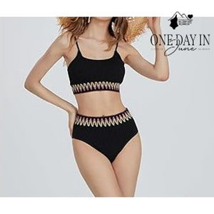 Zuobango Textured Crop Bikini Swimsuit Size L