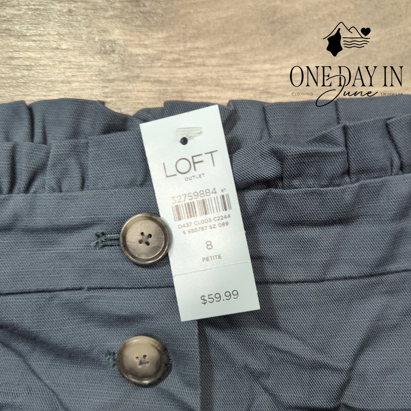 Loft Petite Button Front Skirt Size 8P