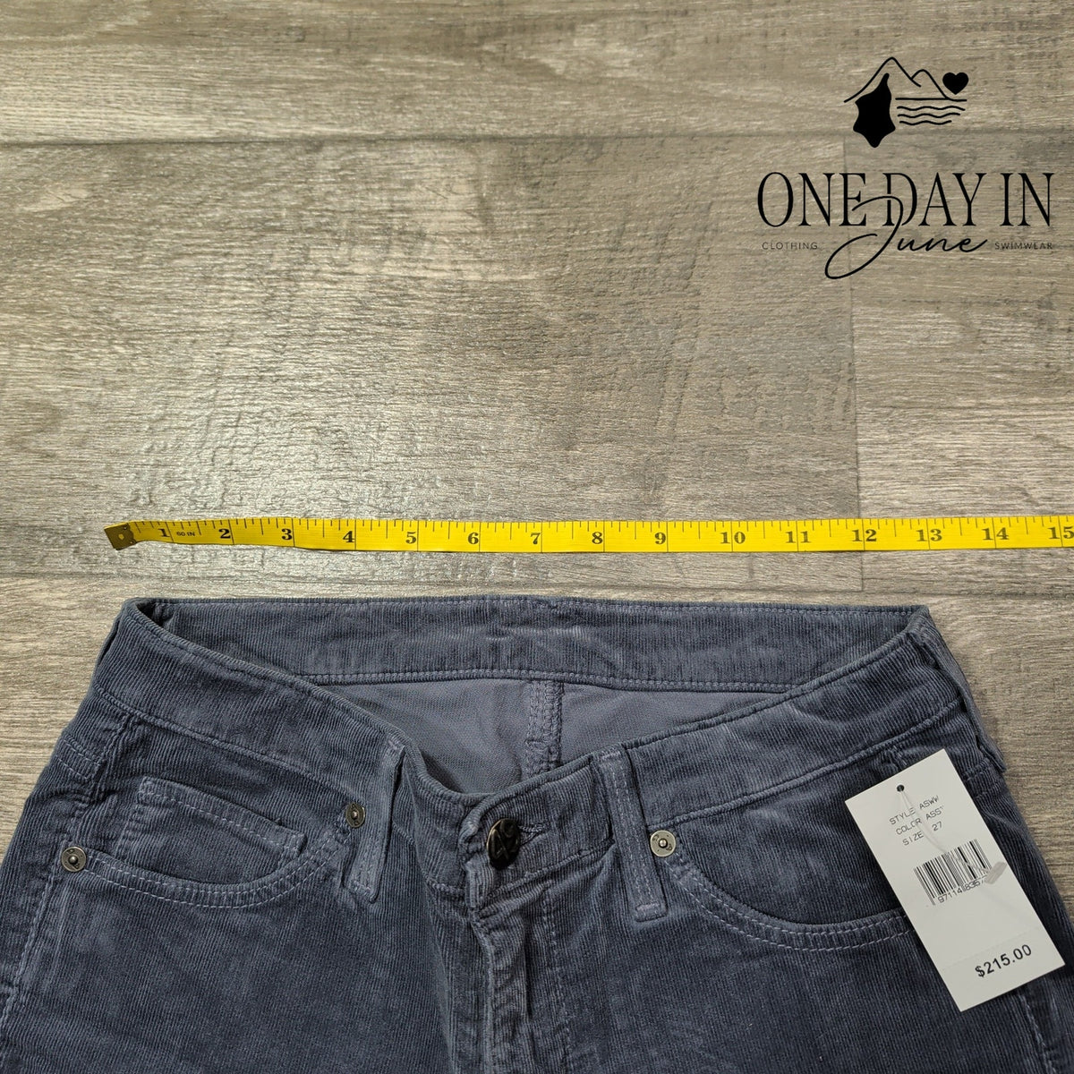 AG Adriano Goldschmied Straight Leg Corduroy Pants Gray NWT Size 4 (27)