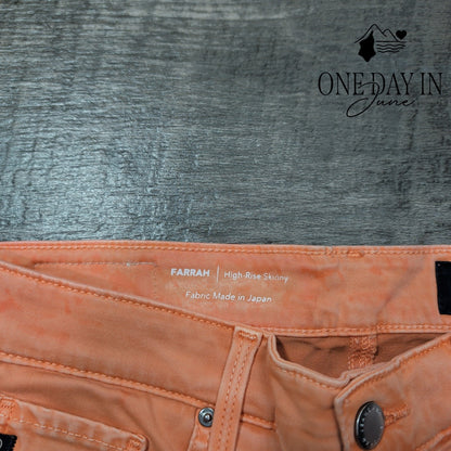 AG Adriano Goldschmied Farrah High Rise Skinny Jeans Orange NWT Size 4 (27)
