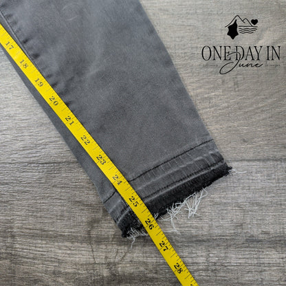 Lucky Brand High Rise Skinny Ankle Jeans Gray Raw Hem Stretch Size 4 (27)