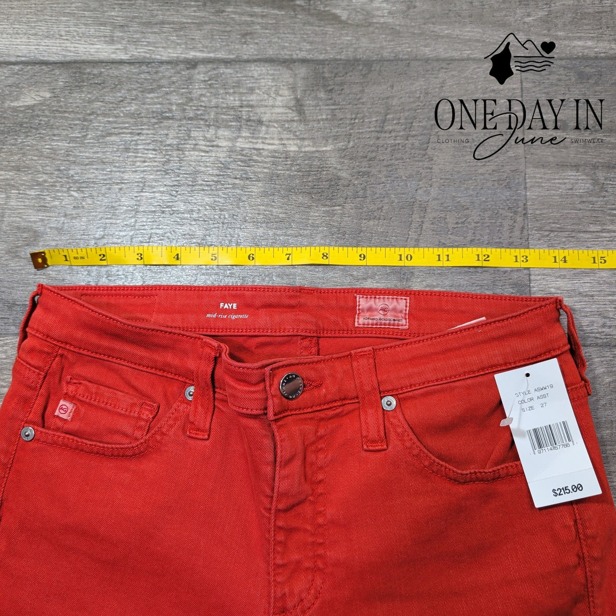 AG Adriano Goldschmied Faye Mid Rise Cigarette Jeans NWT Size 4 (27)