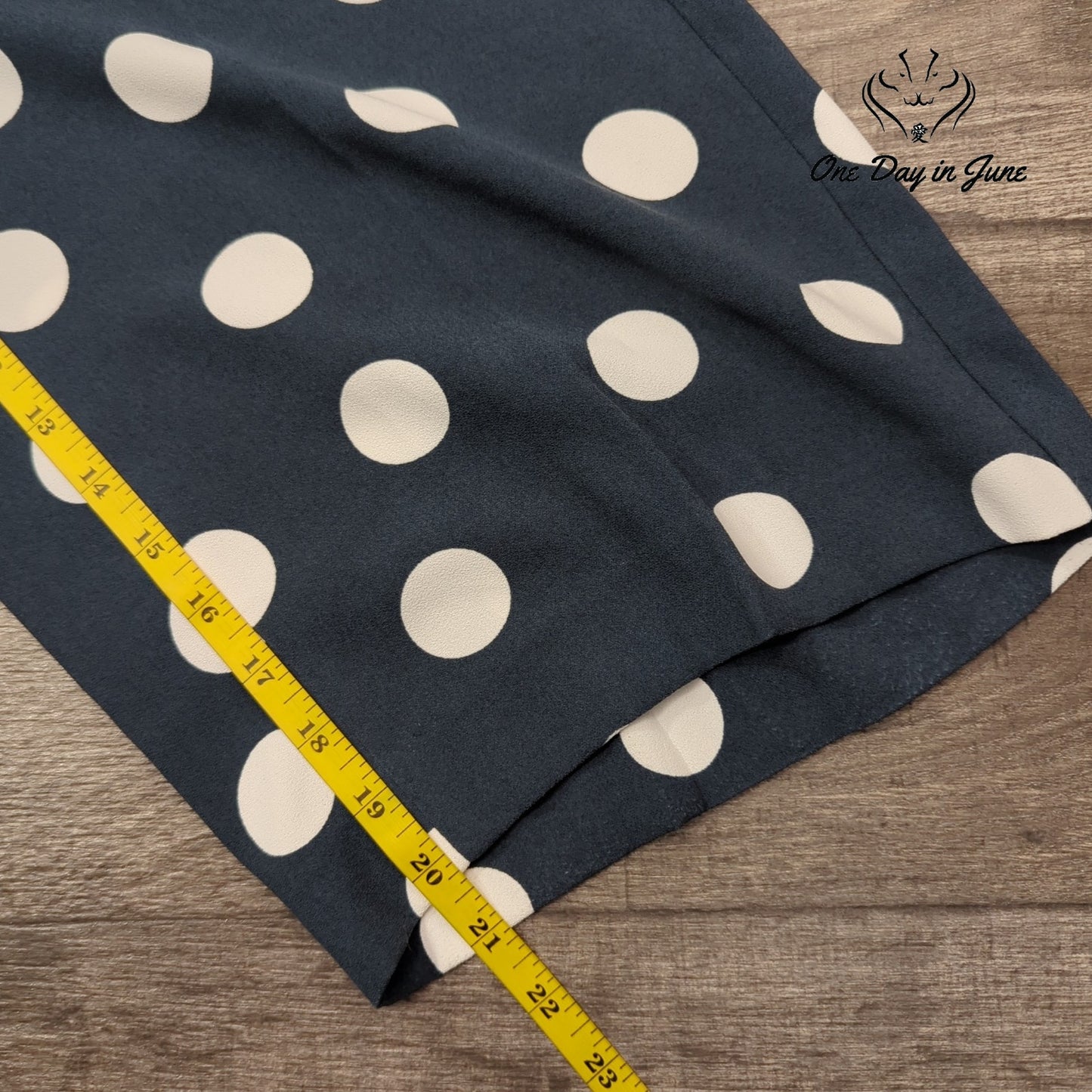 Loft Petite Marisa Skinny Crop Pants Navy White Polka Dot Size 4P