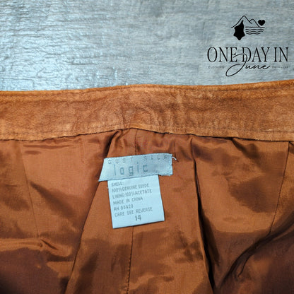 August Silk Logic Suede Pants Size 14