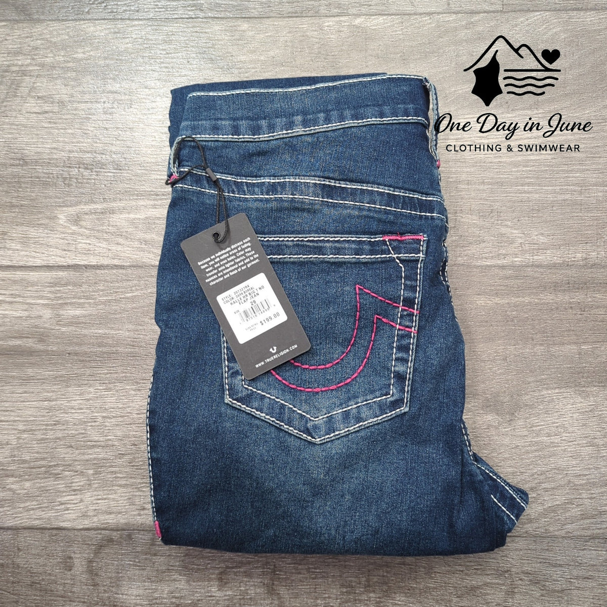 True Religion Halle High Rise Super Skinny Flap Jeans Dark Boreal NWT Size 8