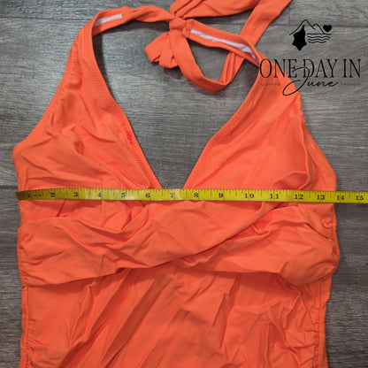 CharmLeaks Halter Twist Front One Piece Swimsuit Size L
