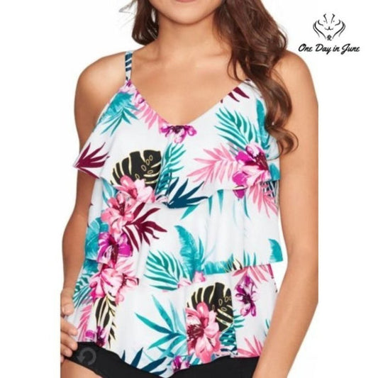 St. John's Bay Tropical Tankini Top Size 8