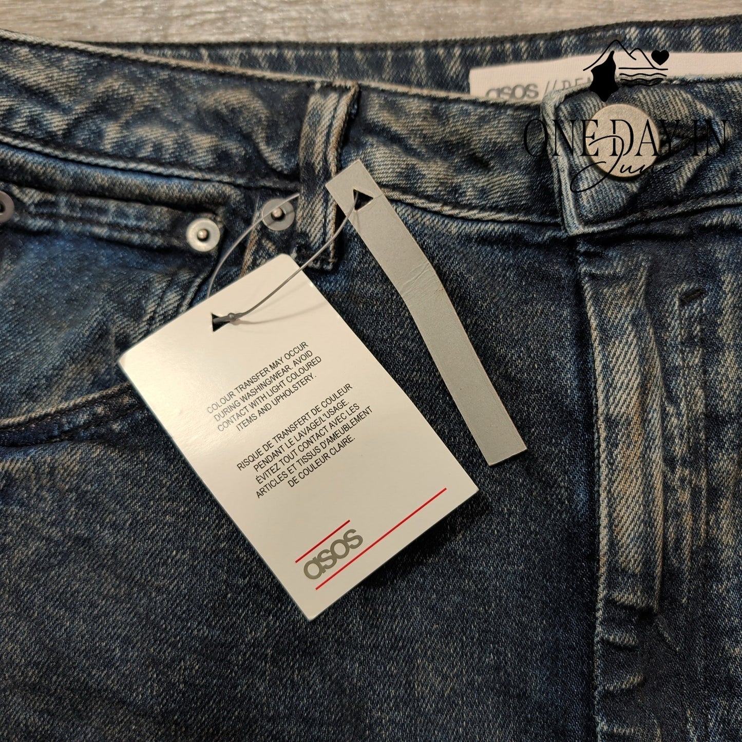 ASOS Oil Stained Straight Leg Jeans Size 30X32