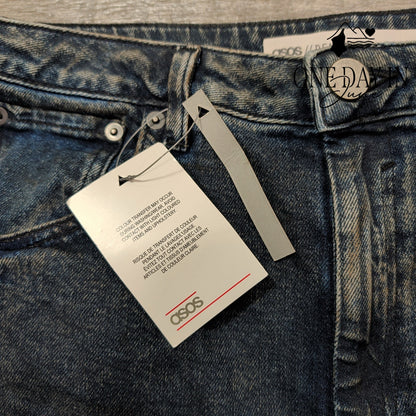 ASOS Oil Stained Straight Leg Jeans Size 30X32