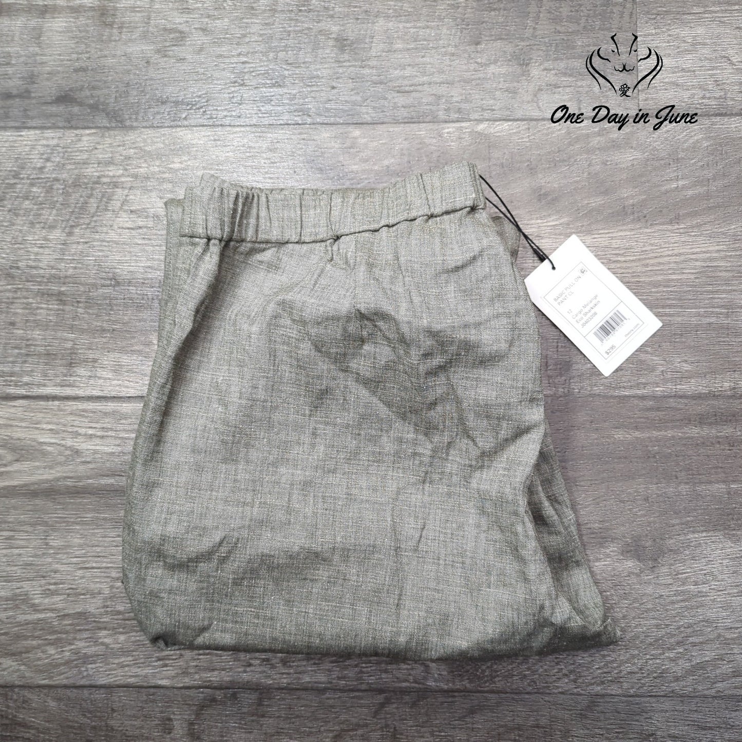 Theory Basic Pull On Pants Gray Linen Blend Eco Sharkskin NWT $295 Size 12