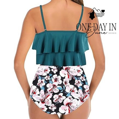 Aleumdr High Waist Flounce Bikini Swimsuit Size XL