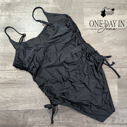 Charmo Drawstring One Piece Swimsuit Size L