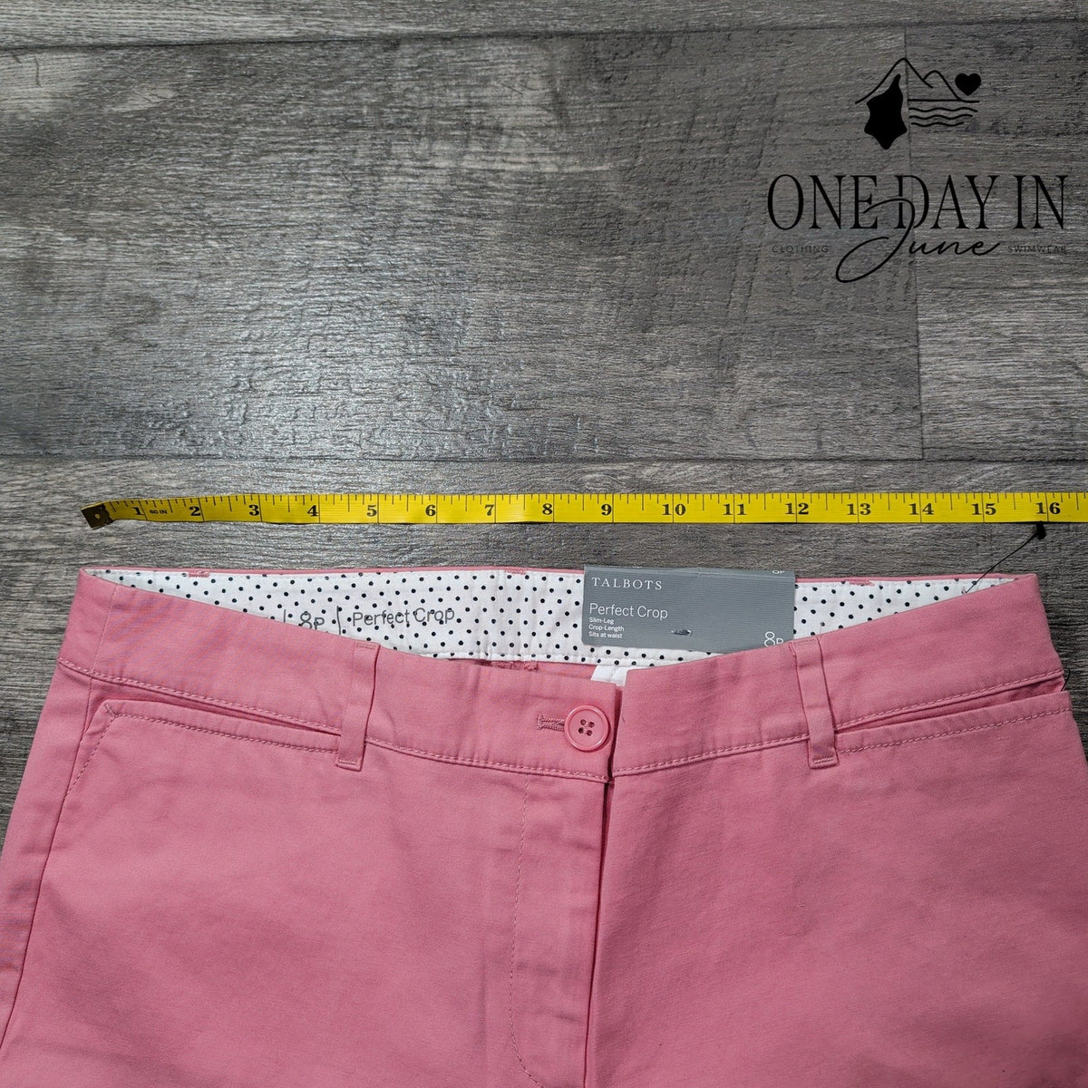 Talbots Perfect Crop Pants Pink Slim Leg Button Hem NWT Petite Size 8P