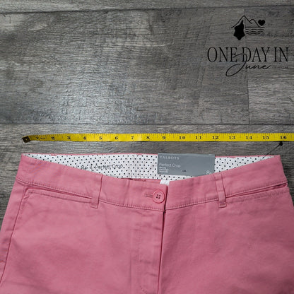 Talbots Perfect Crop Pants Pink Slim Leg Button Hem NWT Petite Size 8P