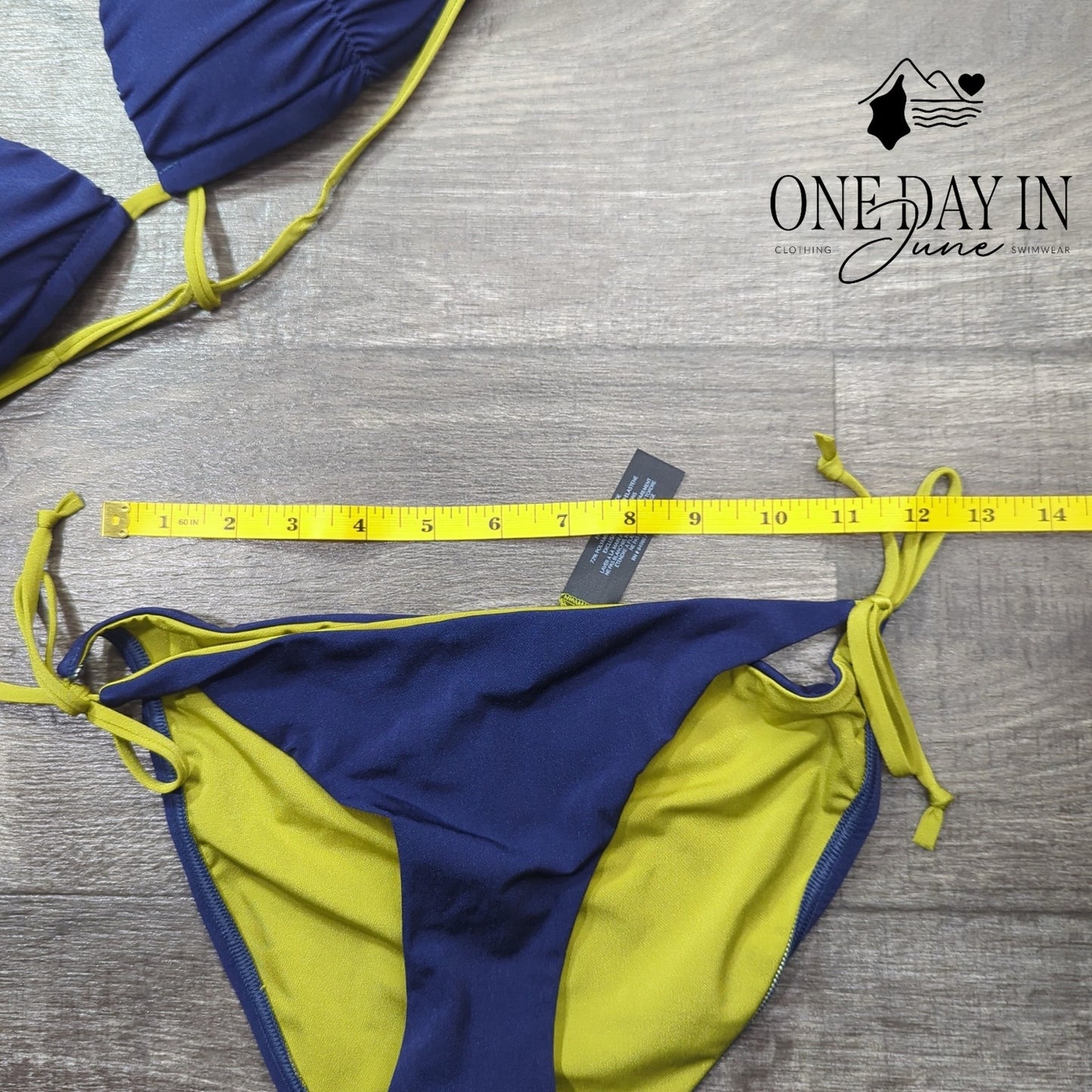 A.Che Halter Tie Side Bikini Swimsuit Size L Top S Bottom