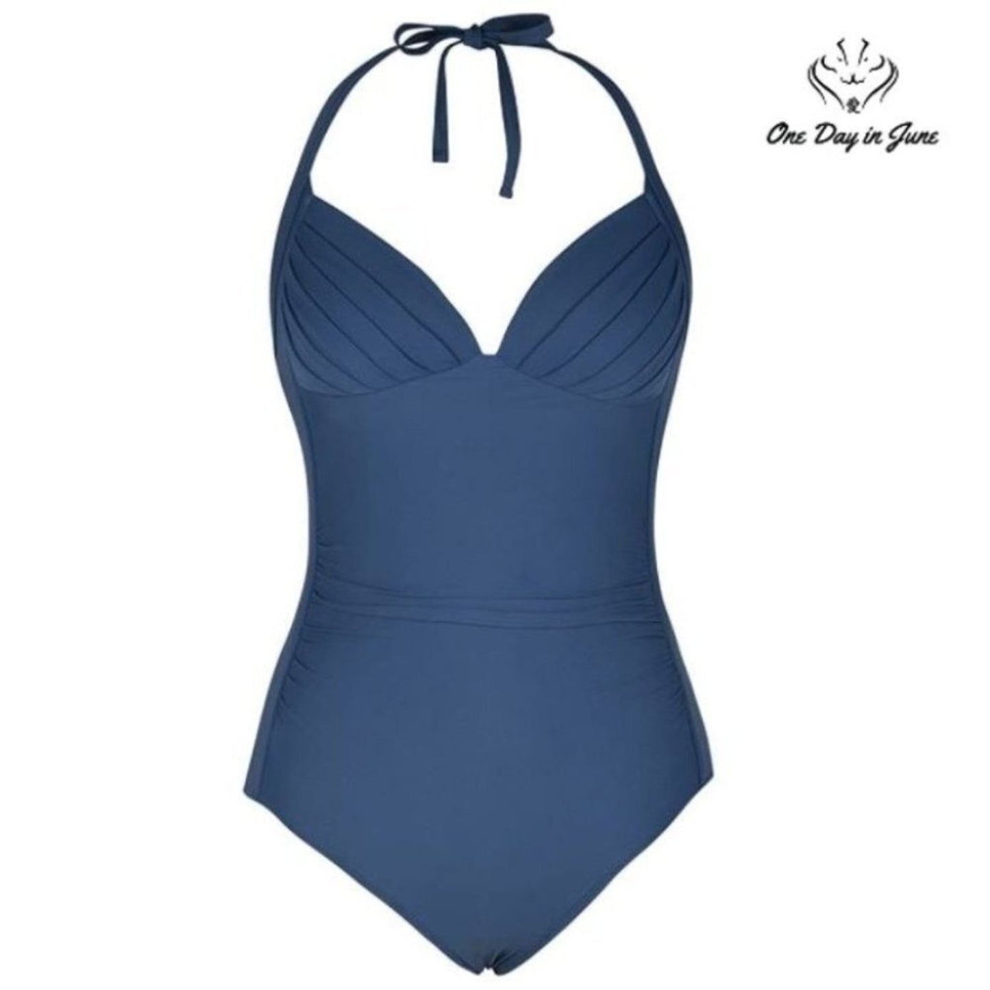 Coastal Rose Halter Ruched One Piece Swimsuit Size 6