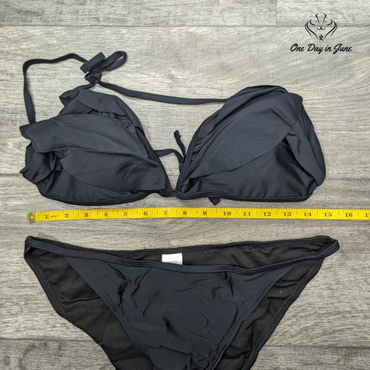 Shekini Ruffle Triangle Bikini Top Size L