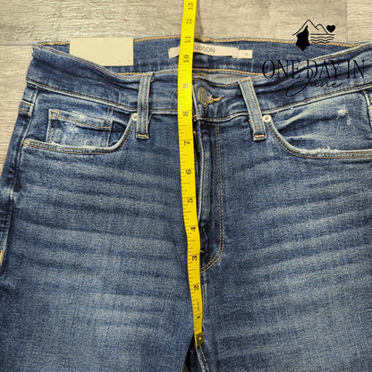 Hudson Nico Super Skinny Ankle Jeans Lotus Distressed Raw Hem NWT Size 2 (26)
