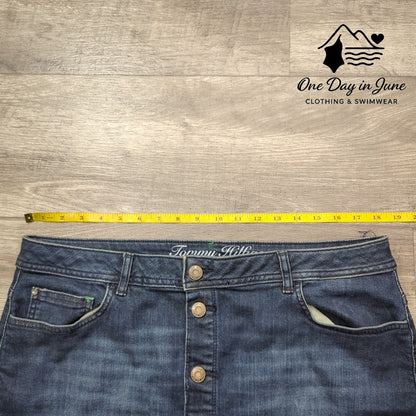Tommy Hilfiger Button Front Denim Skirt Size 14